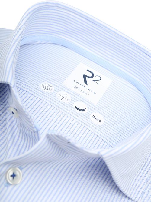 R2 Chemise Knitted Stripes Bleu Clair