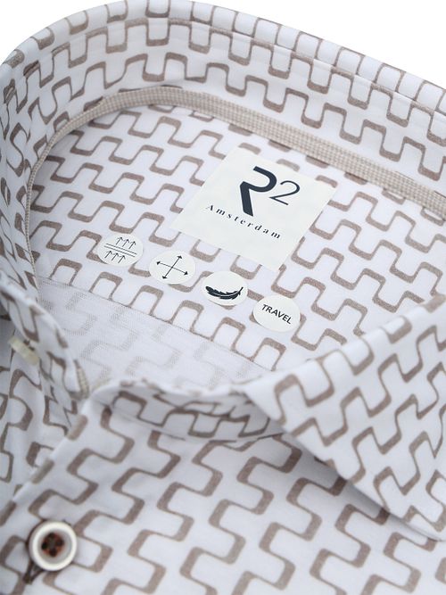 R2 Chemise Sorona Impression Beige Product / Detail