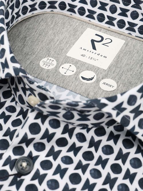 R2 Jerseyskjorte Print Navy