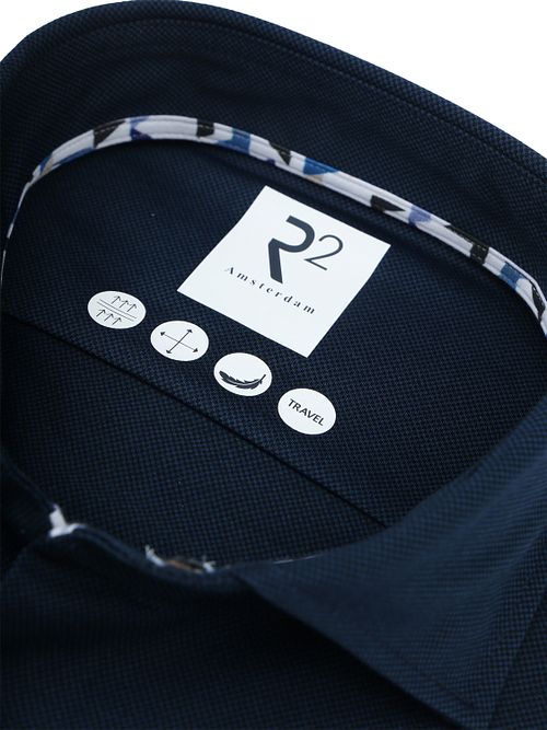 R2 Skjorte Teknisk Strikket Dobby Navy Product / Detail