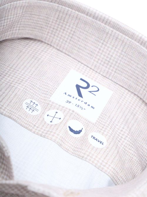 R2 Skjorte Glenchek Travel Beige Product / Detail
