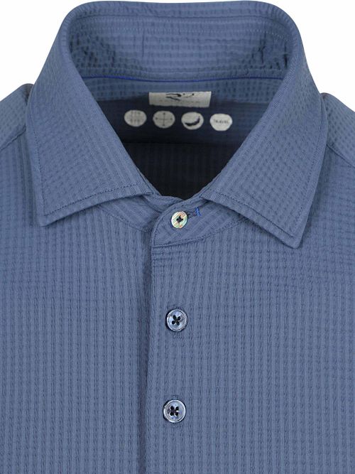 R2 Skjorte Seersucker Kortermet Marineblå Product / Detail