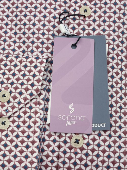 R2 Shirt Knitted Sorona Print Mauve
