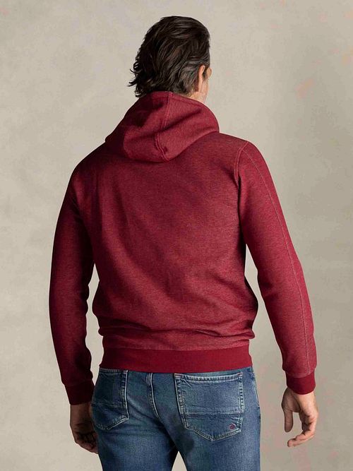 NZA Hoodie Diamond Logo Interlock Melange Cherry Red Model / Achterkant