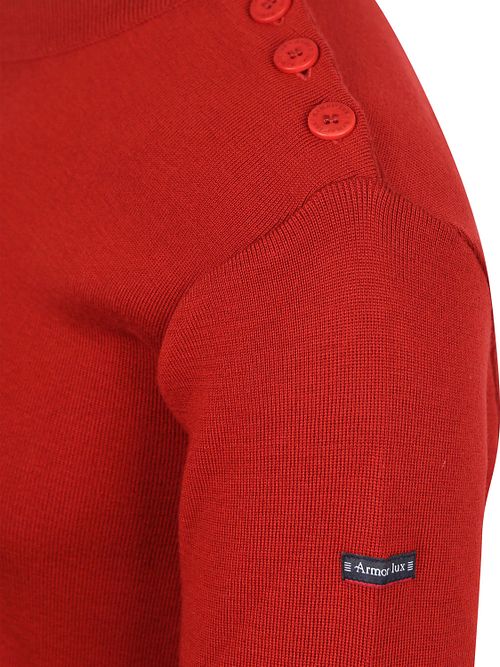 Jersey Armor-Lux Marin Goulenez de lana merino rojo Product / Detail