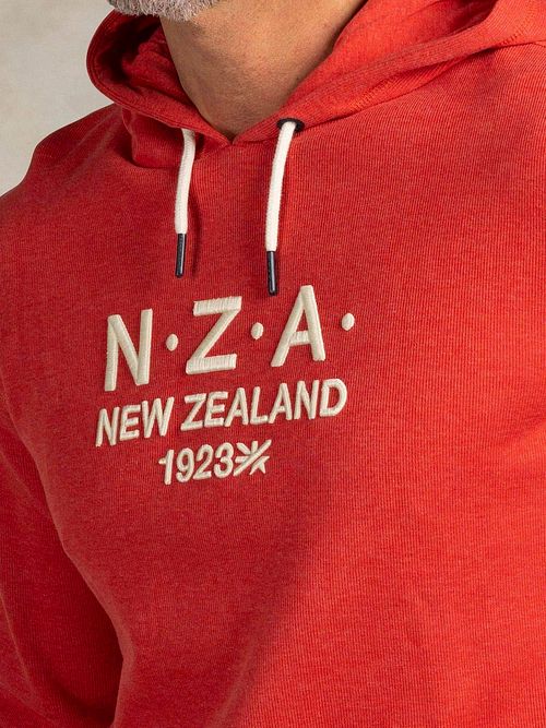 NZA French Rib Sudadera Con Capucha Garment Washed Red Model / Detail