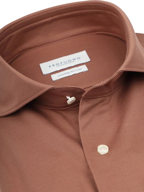 Profuomo Japanese Knitted Hemd Red Clay Product / Detail