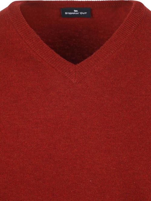 Steppin' Out maglione con scollo a V in lana merino rosso Product / Detail