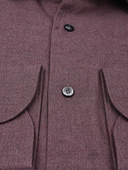 Profuomo Chemise Brushed Twill Aubergine