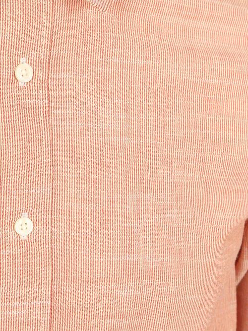 Knowledge Cotton Apparel Shirt Rouge rayé Product / Detail