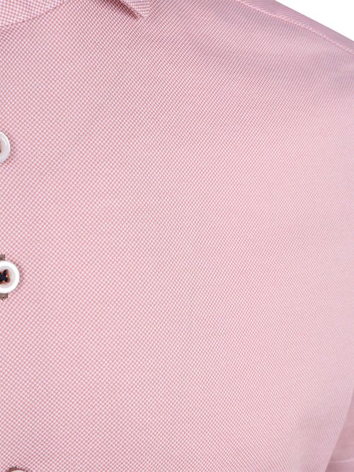 R2 Short Sleeve Hemd Technical Knitted Dobby Roze