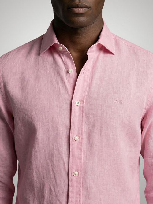 McGregor Overhemd Cotton Linen Roze Model / Detail