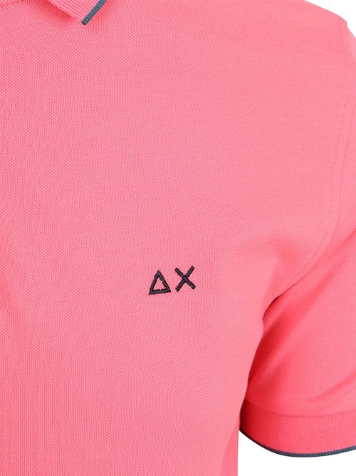 Sun68 Poloshirt Small Stripe Collar Roze Product / Detail