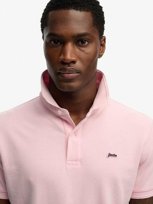 Superdry Polo Pique Classic Montauk Roze Model / Detail