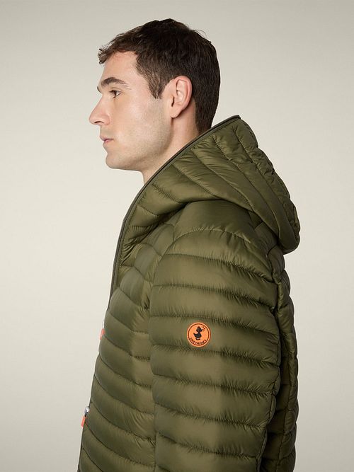 Save The Duck Jacket Giga Donald Olive Green Model / Zijkant