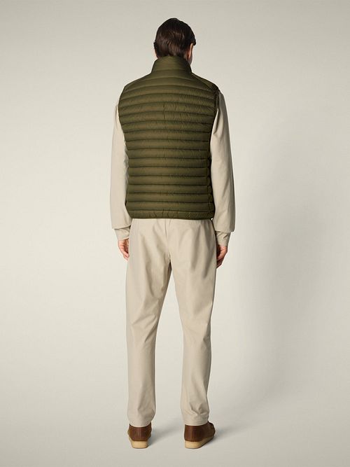 Save The Duck Veste Sans Manches Adam Vert Olive Model / Achterkant