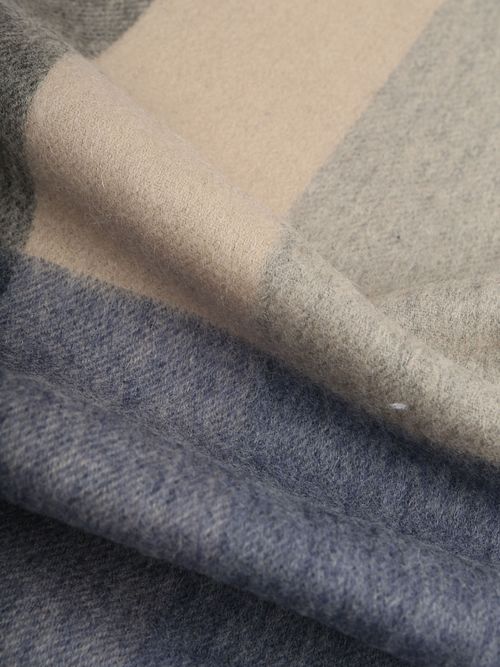 Sciarpa Profuomo in lana colourblock blu grigio beige Product / Detail