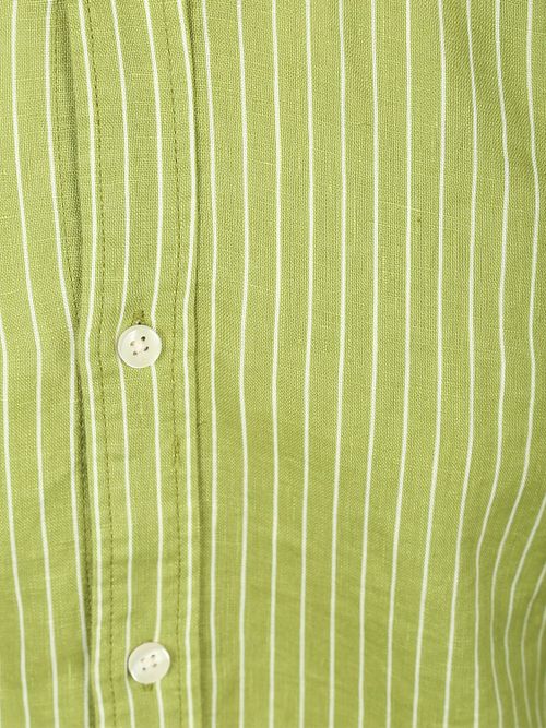 Scotch and Soda Camisa Lino Rayas Green Product / Detail