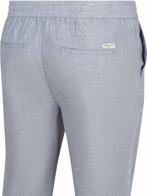 Scotch and Soda Chino Warren Cotton Linen Blauw Product / Achterkant
