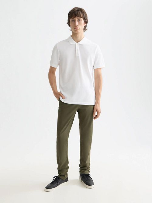 Scotch And Soda Core Polo z pikbkowanej dzianiny w kolorze bia42ym Model / Voorkant