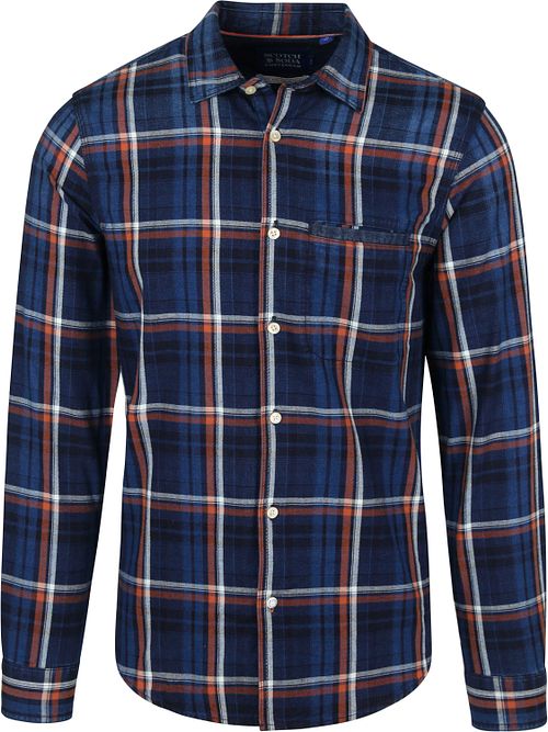 Scotch and Soda Hemd Blauw Geruit Product