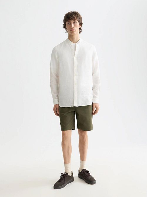 Scotch and Soda Hør Mao Skjorte Hvid Model / Voorkant
