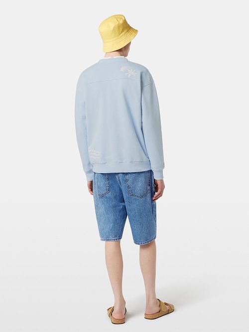 Scotch and Soda Sweater Embroidered Light Blue Model / Achterkant