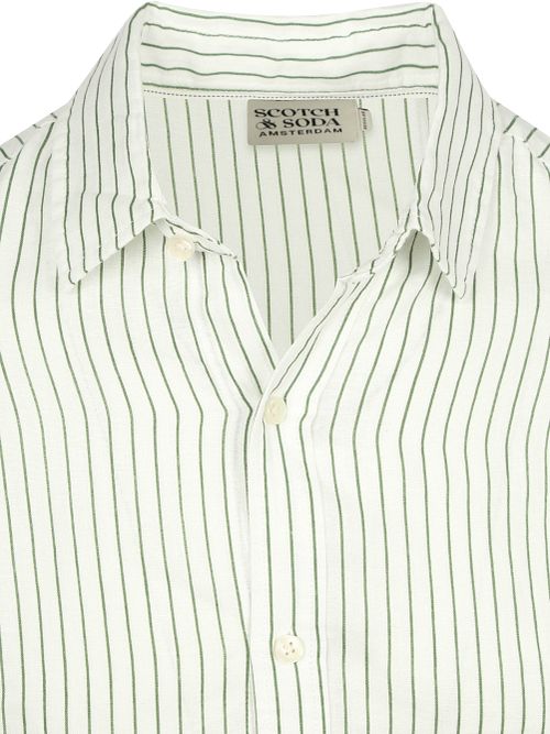Scotch and Soda Linnen Overhemd Stripes White Product / Detail