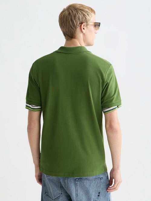Scotch And Soda Core Piqué Polo Shirt Green Model / Achterkant