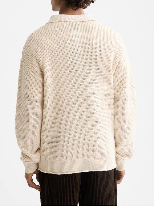 Scotch and Soda Waffle stitch dropped shoulder long Model / Achterkant