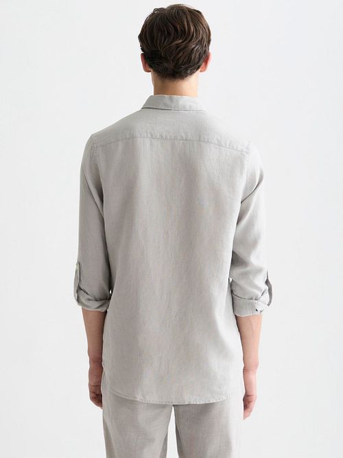 Scotch and Soda Linne Skjorta Core Grå Model / Achterkant