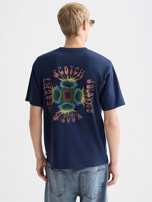 Scotch & Soda T-Shirt Backprint Navy Model / Achterkant
