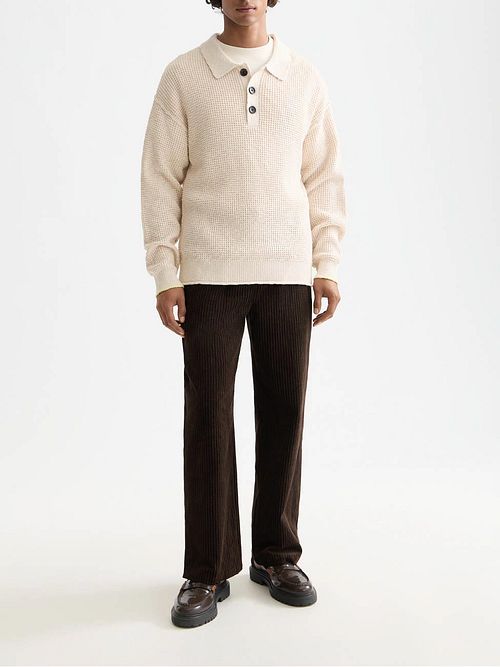 Scotch and Soda Waffle stitch dropped shoulder long Model / Voorkant