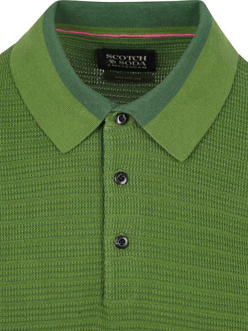 Scotch & Soda Stickad Piké Structure Grön Product / Detail