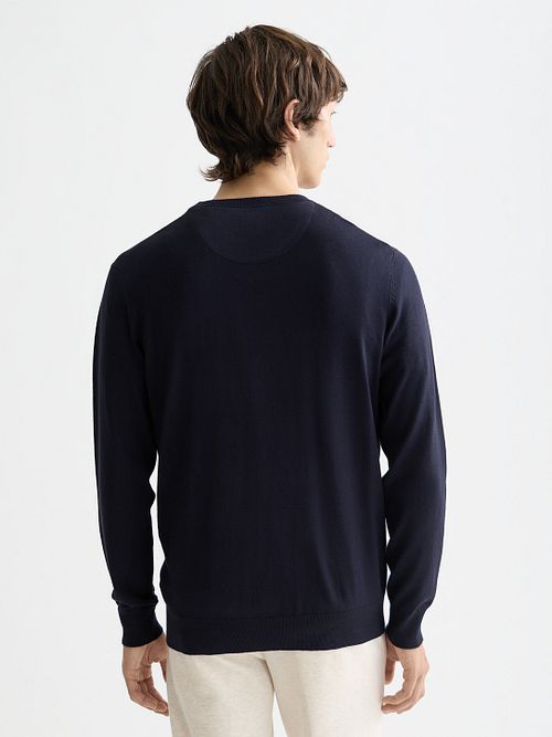 Scotch og Soda Kjerne Pullover Marineblå Model / Achterkant