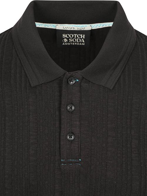 Scotch & Soda Polo De Punto Estructurado Negro Product / Detail