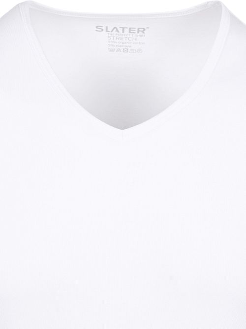 Slater pack de 2 T-Shirts elásticos con cuello de pico Blanco Product / Detail