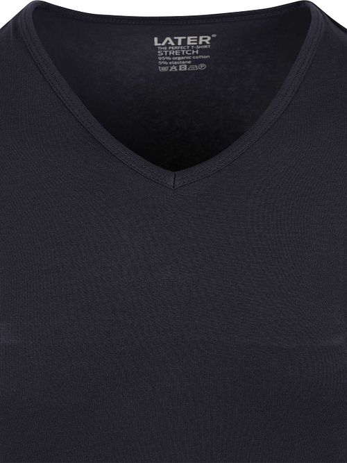 Slater pack de 2 T-Shirts Stretch con cuello de pico en navy Product / Detail