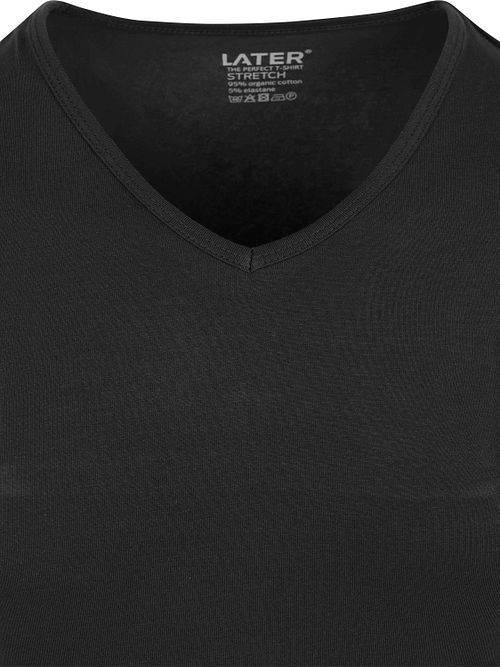 Slater pack de 2 T-Shirts elásticos de cuello pico en negro Product / Detail