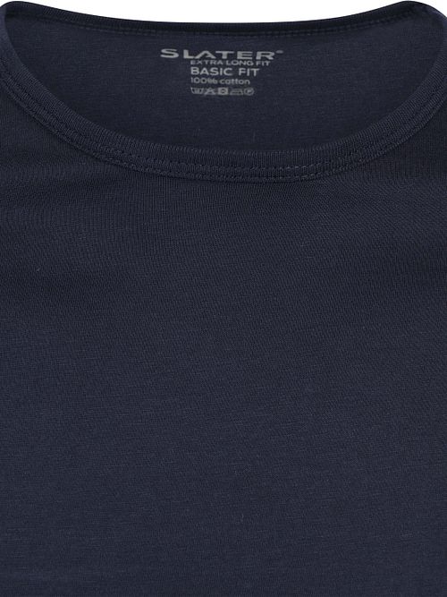 Slater pack de 2 T-Shirts Basic extra largos de cuello redondo en azul marino Product / Detail