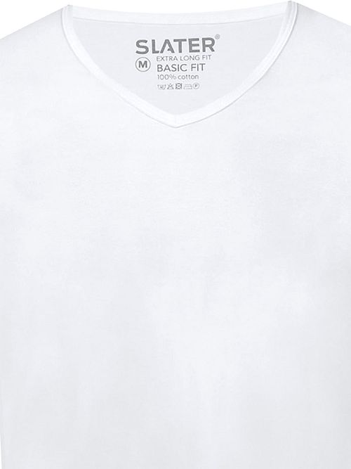Slater 2-pakke T-skjorte Basic Extra Lang V-hals Hvit Product / Detail