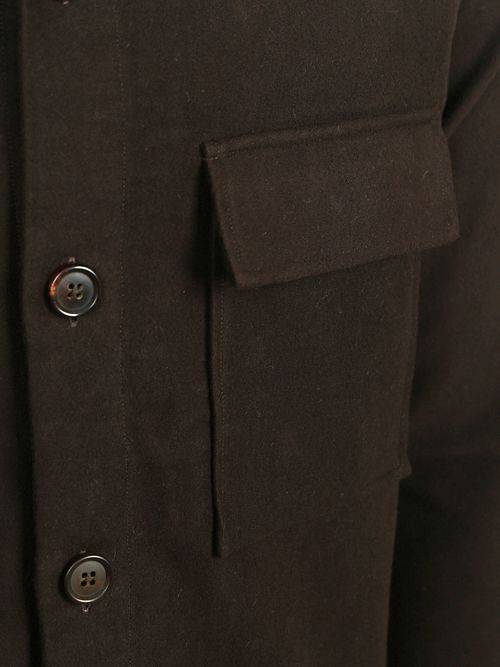 Sobrecamisa Profuomo de molesquín en marrón oscuro Product / Detail