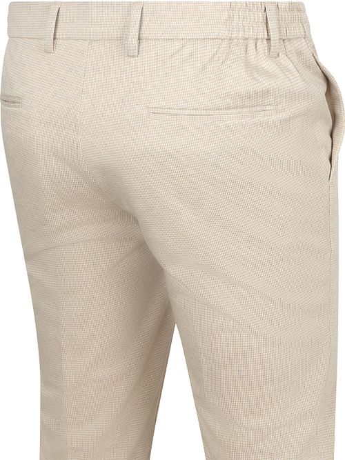 Spodnie eleganckie Suitable Das w pepitkę w kolorze piaskowym Product / Achterkant