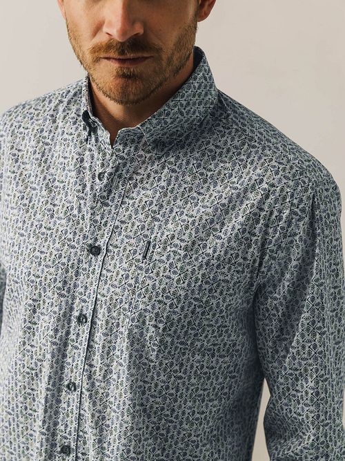 Camicia State Of Art Leafs blu Model / Detail