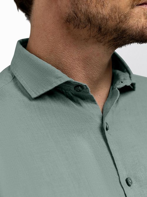 State of Art Camicia Lino Green Model / Detail