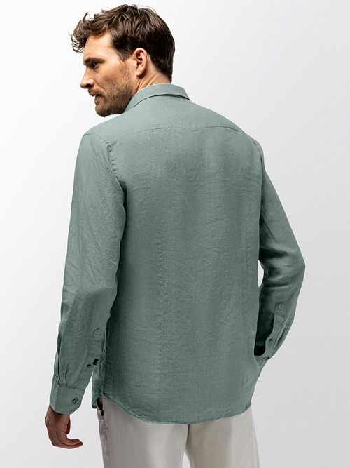 State Of Art Camisa Casual Lino Green Model / Achterkant
