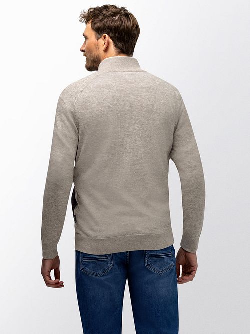 State Of Art Cardigan Melange Mouline Kaki Model / Achterkant