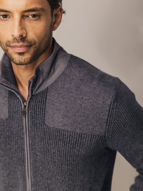 State Of Art Cardigan Structure Contrast Anthracite Model / Detail