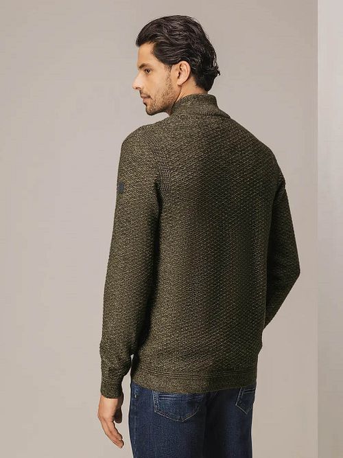 State Of Art Cardigan Structure Melange Marron