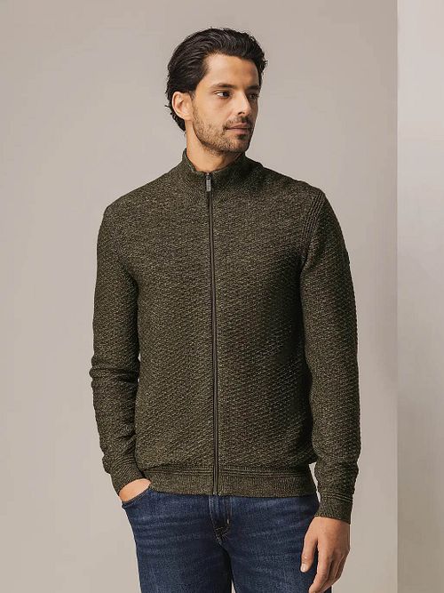 State Of Art Cardigan Structure Melange Marron Model / Voorkant